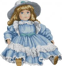 Кукла в голубом платье