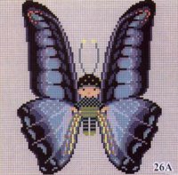 Схема вышивки крестом: Бэби - бабочка голубая