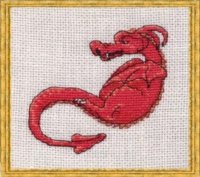 Красный дракончик с длинным хвостом