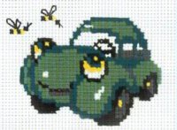 Зеленая машинка с пчелками