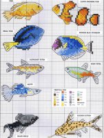 Схема вышивки крестом: Аквариумные рыбки