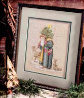 Схема вышивки крестом: Санта со зверушками