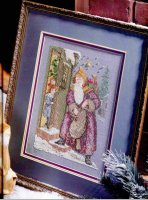 Схема вышивки крестом: Санта в фиолетовом костюме