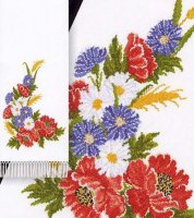 Схема вышивки крестом: Рушник с полевыми цветами