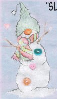Снеговик с цветными пуговичками