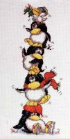 Схема вышивки крестом: Веселые пингвины