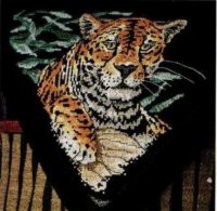 Схема вышивки крестом: Тигр на черной канве