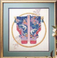 Схема вышивки крестом: Голубое кимоно