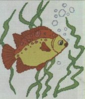 Схема вышивки крестом: Рыбка