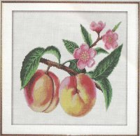 Схема вышивки крестом: Ветка с персиками