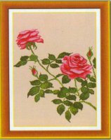 Схема вышивки крестом: Веточка с красными розами