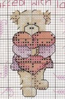 Схема вышивки крестом: Мишка с сердечком