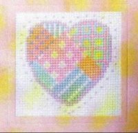 Схема вышивки крестом: Сердце в стиле Пэчворк