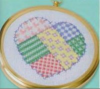 Схема вышивки крестом: Сердечко из лоскутков