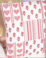 Схема вышивки крестом: Подушка с сердечками