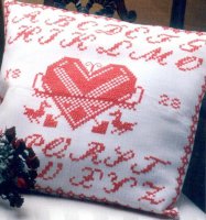 Схема вышивки крестом: Подушка с сердцем
