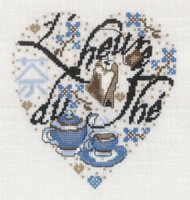Схема вышивки крестом: Сердце "чайный сервиз"