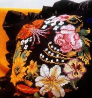 Схема вышивки крестом: Цветочная подушка