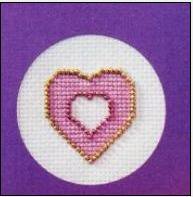 Схема вышивки крестом: Розовое сердечко с украшением