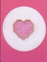 Схема вышивки крестом: Розовое сердце с бисером