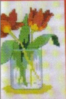 Схема вышивки крестом: Тюльпаны в вазе вариант 1