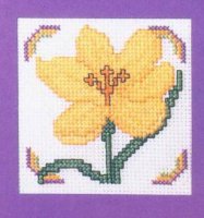 Желтый цветок с фиолетовой рамкой