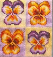 Схема вышивки крестом: Открытка с цветами