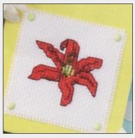 Схема вышивки крестом: Красный цветок