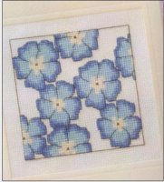 Схема вышивки крестом: Бледно - голубые цветы