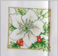 Схема вышивки крестом: Белый цветок