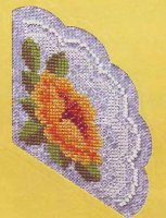 Схема вышивки крестом: Желтая роза на веере