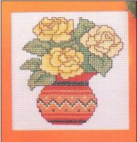 Схема вышивки крестом: Кувшин с желтыми розами