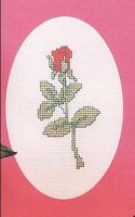 Схема вышивки крестом: Красная роза на открытку