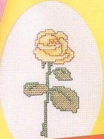 Схема вышивки крестом: Открытка с жёлтой розой