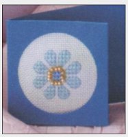 Схема вышивки крестом: Голубой цветок с украшениями