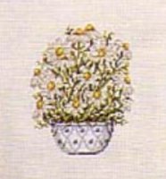 Схема вышивки крестом: Букет ромашек в белой вазе