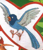 Схема вышивки крестом: Синяя птичка