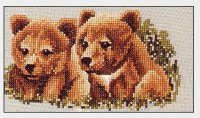 Схема вышивки крестом: Два медвежонка