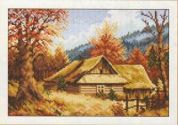 Осенний домик у холма