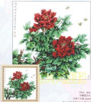 Схема вышивки крестом: Куст с красными цветами