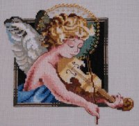 Схема вышивки крестом: Ангел играющий на скрипке