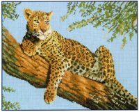 Схема вышивки крестом: Леопард на дереве