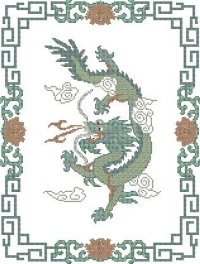 Схема вышивки крестом: Дракончик китайский