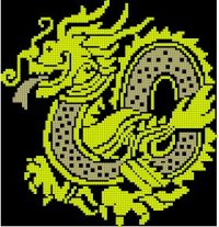 Схема вышивки крестом: Двухцветный дракон