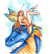 Фея на синем драконе
