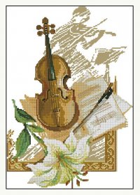 Скрипка и белая лилия
