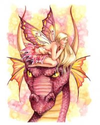 Фея на розовом драконе