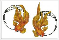 Золотые рыбки в зеркальном отражении