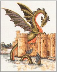 Схема вышивки крестом: Морской змей и замок