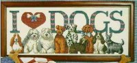 Схема вышивки крестом: Я люблю собак